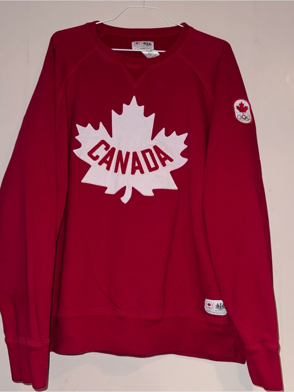 Canada Olympics Maple Leaf Crewneck Sweater - Red